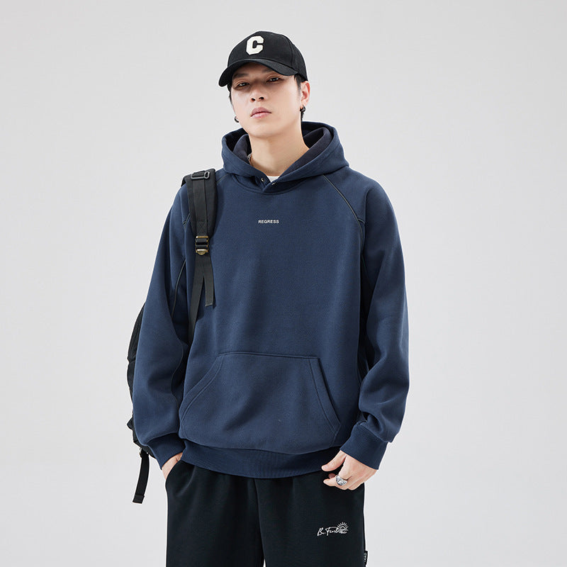 Autumn And Winter New Heavy Hooded Sweater Men's Fleece-lined Thickened Versatile Pullover Top