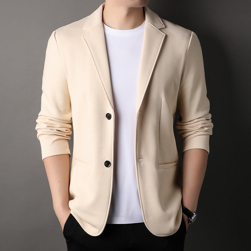 Solid Color Button Men's fashion casual cotton jacket