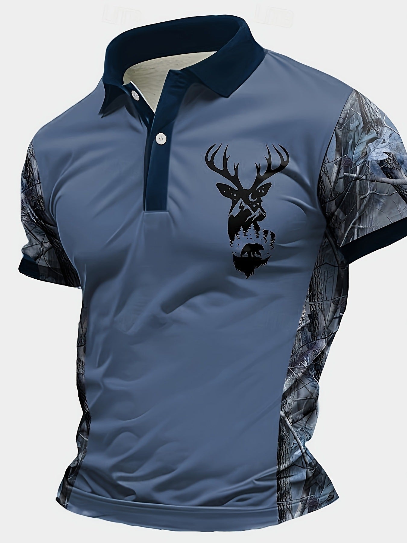 Men's Lapel Button Short-sleeved polo shirt Casual Fashion Simple