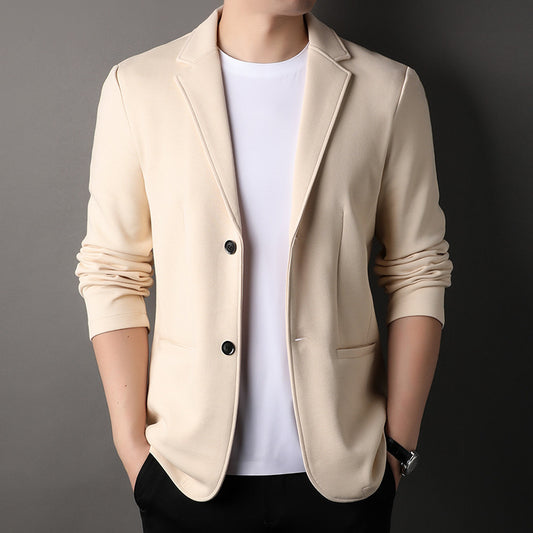 Solid Color Button Men's fashion casual cotton jacket